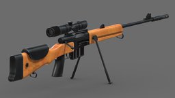 FR F1 Low Poly PBR Realistic police, rifle, french, standard, army, equipment, vr, ar, sniper, cartridge, f2, sharpshooter, mas, fr, realisitc, asset, game, 3d, pbr, low, poly, military, gun, fr-f1
