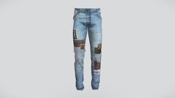 AMIRI Skinny Patchwork Jeans jeans, denim, clo3d, marvelousdesigner, clothingmodel, 3d-design, design, 3dmodel, clothing, amiri