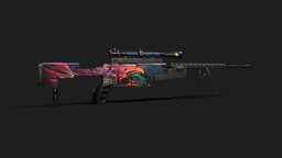Yalguzag Sniper (Beast_Skin) rifle, beast, scope, army, sniper, game-ready, props-assets, sniper-scope, skinscsgo, substancepainter, maya, art, gameasset