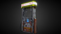 GAS PUMP shell, patrol, gas-pump, pbr-texturing, blender, gameart, 3dmodel