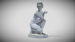 Crouching Venus statue, game, pbr