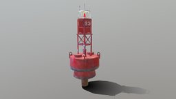 Buoy underwater, float, lighthouse, ocean, ready, beacon, water, tool, buoy, lods, asset, game, ship, industrial, light