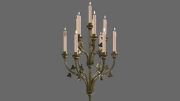 Floor Standing Candle Holder castle, medieval, rustic, candles, candlestick, gothic, candelabra, candleholder, game-ready, metalwork, game-asset, candelabrum, candelabro, candlelit, gameasset, gameready