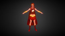 Supergirl obj, s, -woman, girl, game, zbrush, super