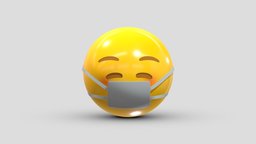 Apple Face With Medical Mask face, set, apple, messenger, smart, pack, collection, icon, vr, ar, smartphone, android, ios, samsung, phone, print, logo, cellphone, facebook, emoticon, emotion, emoji, chatting, animoji, asset, game, 3d, low, poly, mobile, funny, emojis, memoji