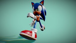 Sonic Running test sonic, hedgehog, sega, realtime, blender-3d, runcycle, pbr, animation