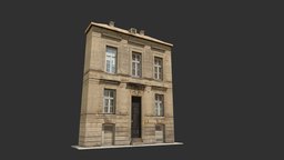 Apartment House #119 Low Poly 3d Model front, old, architecture, lowpoly, house, home