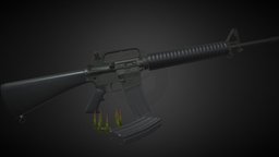 M16 A2 Rifle rifle, m16, assaultrifle, assault-rifle, m16a2, weapon, game, military, gun, colt, gameready, american-weapon