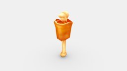 Cartoon Meat Stick food, ham, turkey, bone, meat, day, eat, butcher, pork, vendor, hungry, miscellaneous, knuckles, thanksgiving, lowpolymodel, handpainted