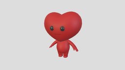 Character114 Heart Character body, red, toon, cute, little, toy, heart, mascot, valentine, love, print, head, health, character, cartoon, art