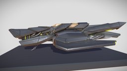 Transporter spaceship 3d-model, 3d-art, blender, vehicle, substance-painter, sci-fi, futuristic, space, spaceship