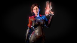 Secret Agent spy, police, agent, soldier, future, secret, cyber, cyberpunk, cop, weapon, character, low-poly, girl, game, lowpoly, futuristic, gameasset, female, city, gun
