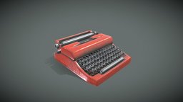 Old Typewriter typewriter, dirty, old, substancepainter, free, sketchfab