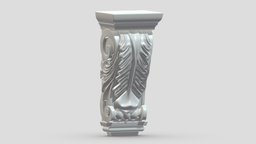 Scroll Corbel 17 stl, room, printing, set, element, luxury, console, architectural, detail, column, module, pack, ornament, molding, cornice, carving, classic, decorative, bracket, capital, decor, print, printable, baroque, classical, kitbash, pearlworks, architecture, 3d, house, decoration, interior, wall, pearlwork