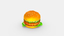 Cartoon hamburger food, tauren, bread, delicious, fastfood, hunger, breast, mcdonalds, kfc