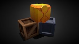 Terraria Crates crate, storage, square, plank, crates, ready, box, iron, terraria, crate-box, game, lowpoly, wood, gold