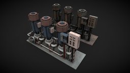 Industrial pump station valve, pipe, turbine, pump, machinery, motor, boiler, equipment, hardware, engine, compressor, separator, industrial