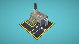 Low Poly Factory 01 plant, toy, gamedev, metal, emission, low-poly, cartoon, lowpoly, mobile, factory, plastic, industrial