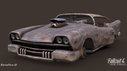 F4NV wreck, rusty, new, mod, unique, vegas, fallout4, highwayman, f4nv, vehicle, gameart, gameasset, car, fallout, gameready, chryslus