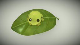 Froggy on a Leaf cute, frog, leaf, froggy, amphibian, animal, earthday2020challenge