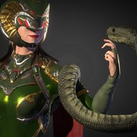 Queen Cobra green, cobra, snake, quixel, woman, maya, character, girl, photoshop, scifi, creature, zbrush