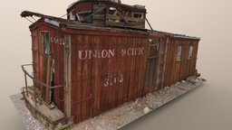 Union Pacific Railroad Car, Rhyolite train, railroad, box, trains, boxcar, realitycapture, photogrammetry