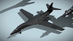 Rockwell B-1B Lancer usaf, airplane, bomber, bone, strategic, american, lancer, aircraft, jet, supersonic, rockwell, vehicle, lowpoly, military, gameasset, plane, b-1b, variablesweep