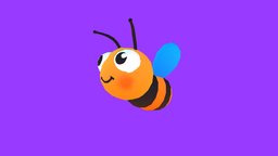 Bee Low-Poly cute, bee, 3d, blender, lowpoly, model, fly, animal