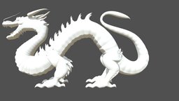 Sky Guardian reptile, notexture, chinese-dragon, notrigged, blender, lowpoly, model, dragon, model3d