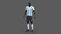 Argentina Football Jersey FIFA World Cup 2022 body, cloth, shirt, football, textile, shorts, shopping, argentina, sports, gym, league, store, printed, player, exercise, shoes, soccer, showcase, mannequin, team, uniform, fabric, branded, t-shirt, jersey, adidas, workout, footballer, pbr-texturing, soccer-player, character, pbr, lowpoly, male, sport, clothing, adidas-shoes
