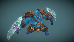 Stylized Fantasy Ogre Warrior rpg, warrior, ogre, mmo, rts, brutal, fbx, moba, weapon, character, handpainted, lowpoly, axe, creature, animation, stylized, fantasy, gameready