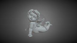 Angel Cherub #4 figure, statuette, wings, angel, figurine, heaven, statue, cherub, 3dprint, lowpoly
