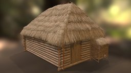 Wooden Thatch Hut, with seamless materials weave, roof, hut, tiling, seamless, thatch, 2ktextures, textures-and-materials, materials-and-textures, wood, building, material, history, seamless-pbr