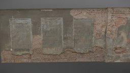 Walled up windows wall ruin, abandoned, archviz, drone, back, windows, 3d-scan, window, postapocalyptic, town, old, 3d-scanning, facade, hosue, photoscan, photogrammetry, building, construction, wall, ue5