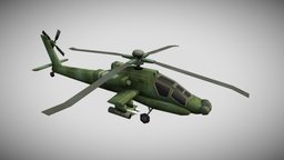 Attack Helicopter apache, mobilegame, lowpolymodel, blender, lowpoly, mobile, military, stylized, helicopter