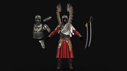 Polish Hussar Armor armor, warrior, soldier, scabbard, polish, hussar, gorget, pauldrons, helmet, sword, cuisses, bazubands