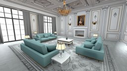 Neoclassical Living Room room, virtual, visualization, architectural, classic, furniture, living, luxurious, details, charm, contemporary, neoclassical, elegance, lighting, design, interior, experiences