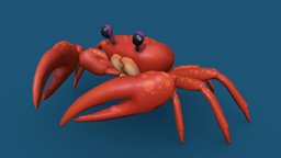 CRAB red, crab, crabby, freemodel, game, gameasset, creature, free, stylized, gamemodel, gameready
