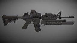 M4 ASSAULT MOD (EOTech Sight & M209 Launcher) rifle, assault, m4, fps, sight, eotech, m209, weapon, unity, unity3d, gun