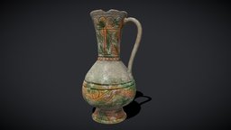 Byzantine Jar ancient, pot, exterior, vase, medieval, porcelain, pottery, antique, jar, general, decor, props, water, models, jug, houseware, various, art, fantasy, cup
