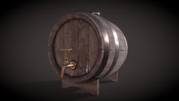 Beer barrel vr, game-art, content, ue4, game-asset, low-polly, game-model, unity, environment