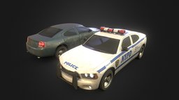 Dodge Charger police, sedan, charger, saloon, new, york, dodge, american, nypd, chrysler, vehicle, lowpoly, car
