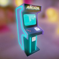 Arcade Machine arcade, materials, retro, fbx, machine, downloadable, detaled, c4d, highpoly