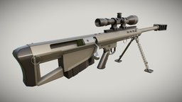Barrett M95 (old model) scope, barrett, sniper, m95, 50cal, maya