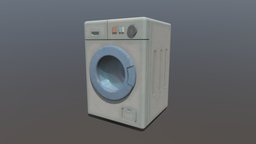 Stylized Cartoony Washing Machine device, washing, washer, prop, cartoony, appliance, machine, laundry, laundromat, house, stylized