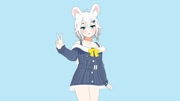 Kemomimi Anime Girl blender-3d, npr, anime-girl, kemomimi, vtuber, 3d