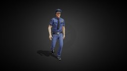 Policeman police, policeman, animated-rigged, man, gameasset