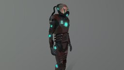 Space Engineer suit, engineer, glow, oc, shorthaired, character, blender, technology, male, space, gameoptimized, gemeready