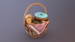 Tea basket basket, bun, sweet, realitycapture, pbr, photogtammetry, bakedgoodschallenge