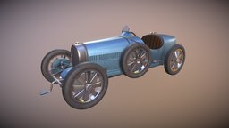 Bugatti type 35 retro, midpoly, bugatty, car
